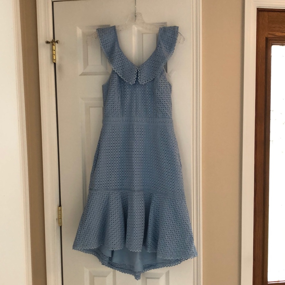 Chelsea 28 baby blue eyelet flouncy sleeve dress